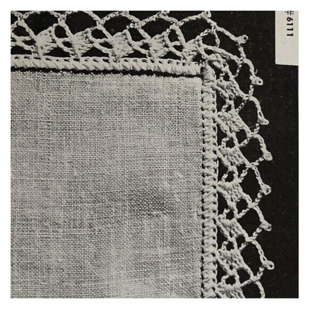 Vintage 1948 Handkerchief Edgings Tatting Crochet Pattern 6111 Irish Lace Doily